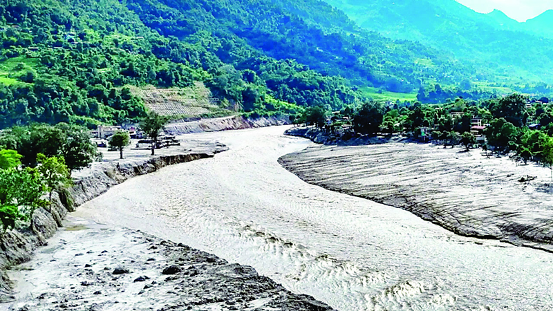नेपाल बाढ़ से प्रभावित क्षेत्र और बैरियर झील