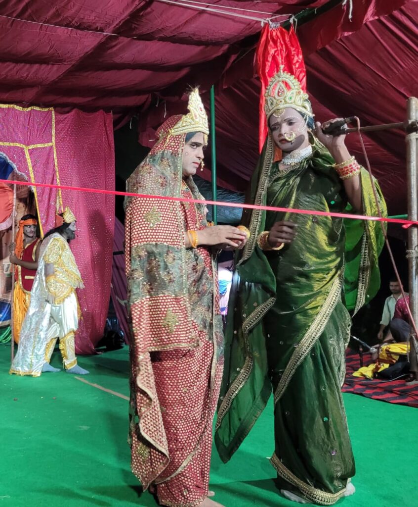 नवदुर्गा रामलीला में रावण के अत्याचारों और वेदवती प्रसंग का मंचन